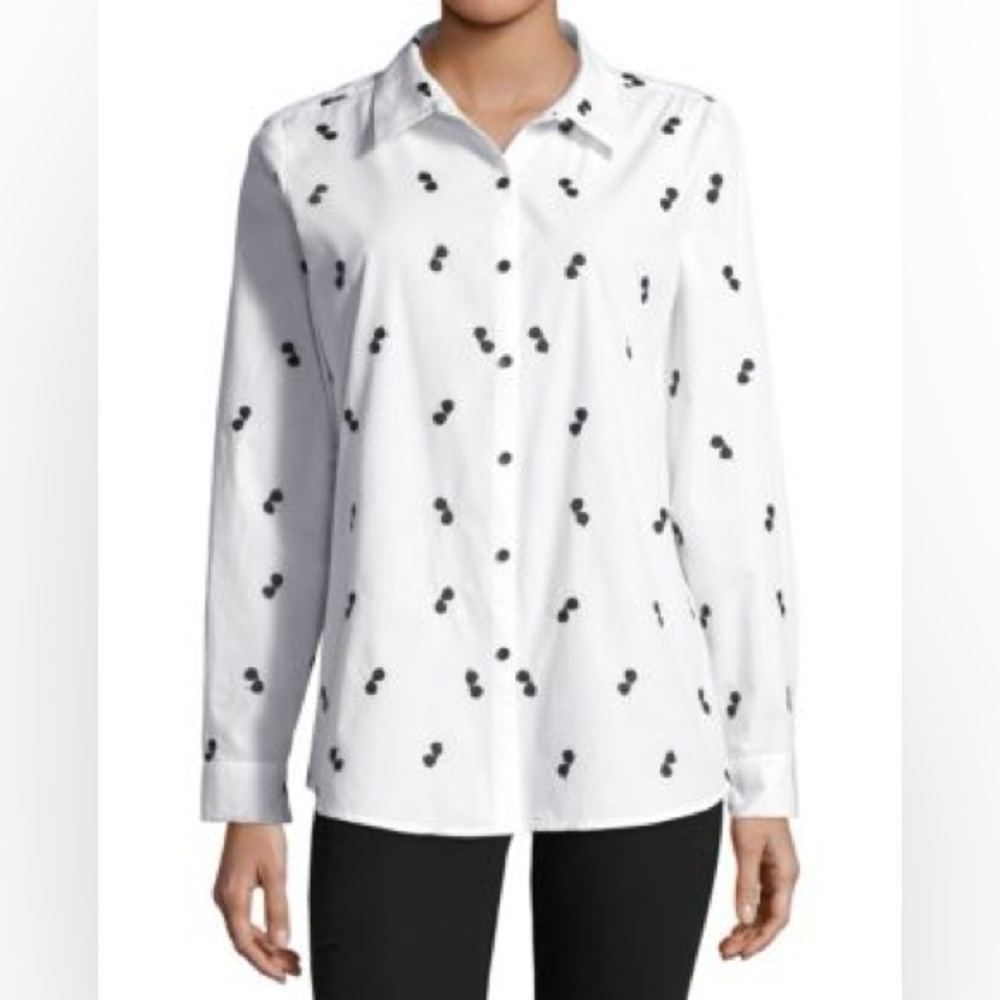 KARL LAGERFELD PARIS Sunglasses
Embroidered Cotton Button-Down Shirt - Picture 1 of 13